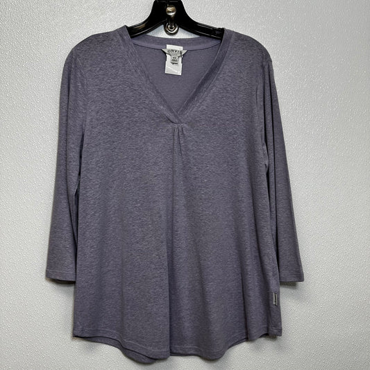 Purple Athletic Top Long Sleeve Collar Orvis, Size M