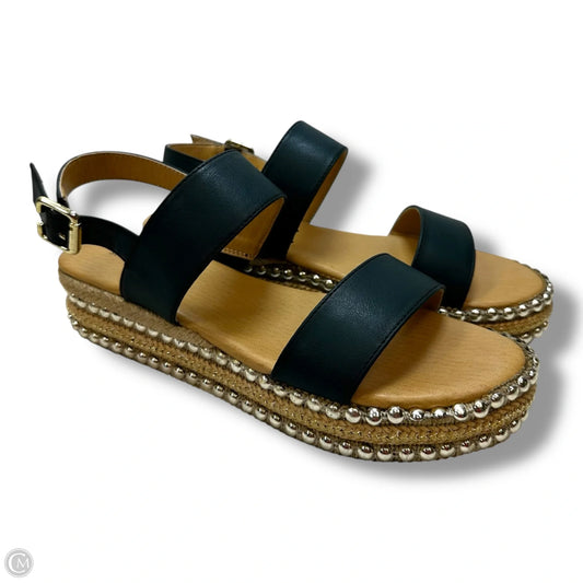 Sandals Flats By Clothes Mentor In Black, Size: 9