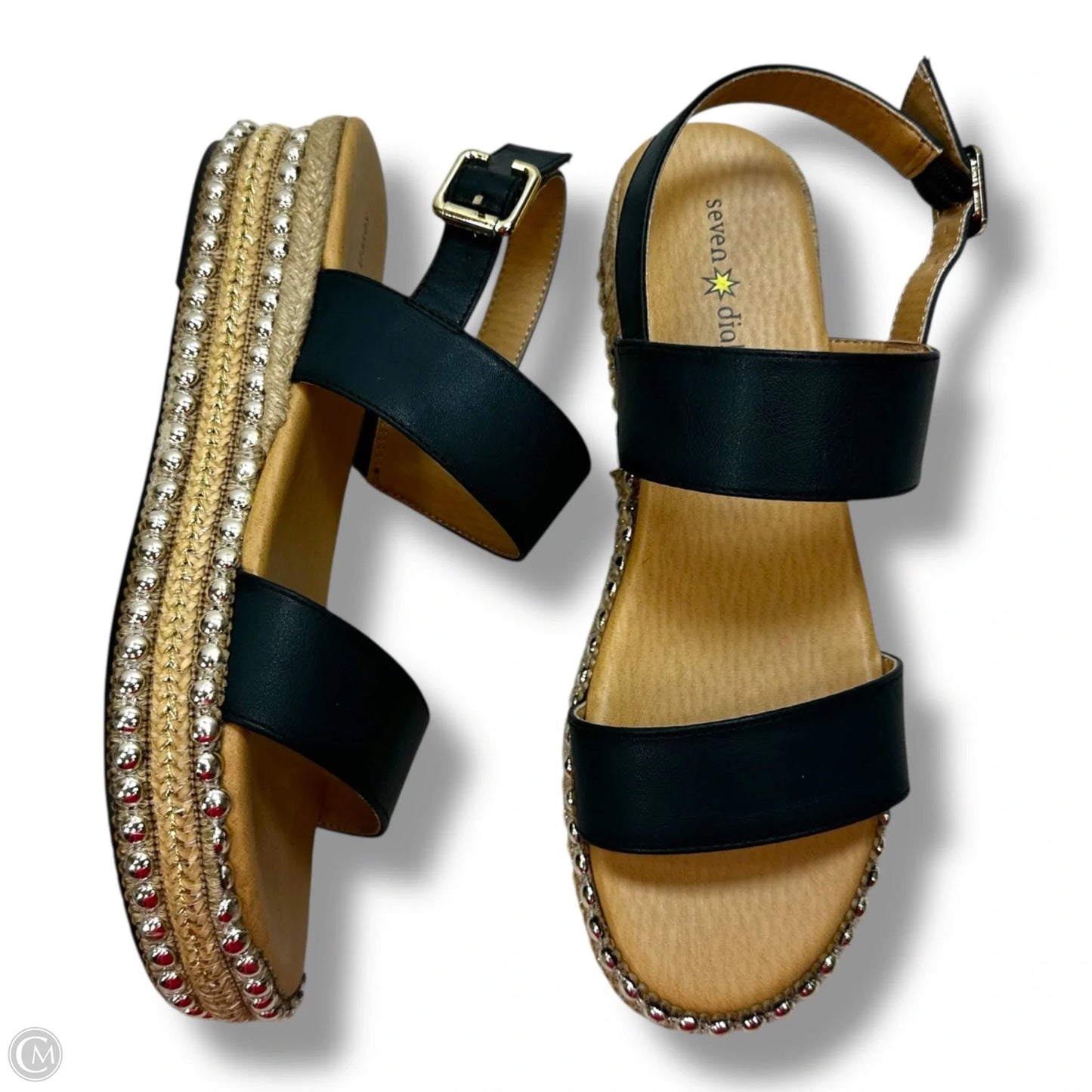 Sandals Flats By Clothes Mentor In Black, Size: 9