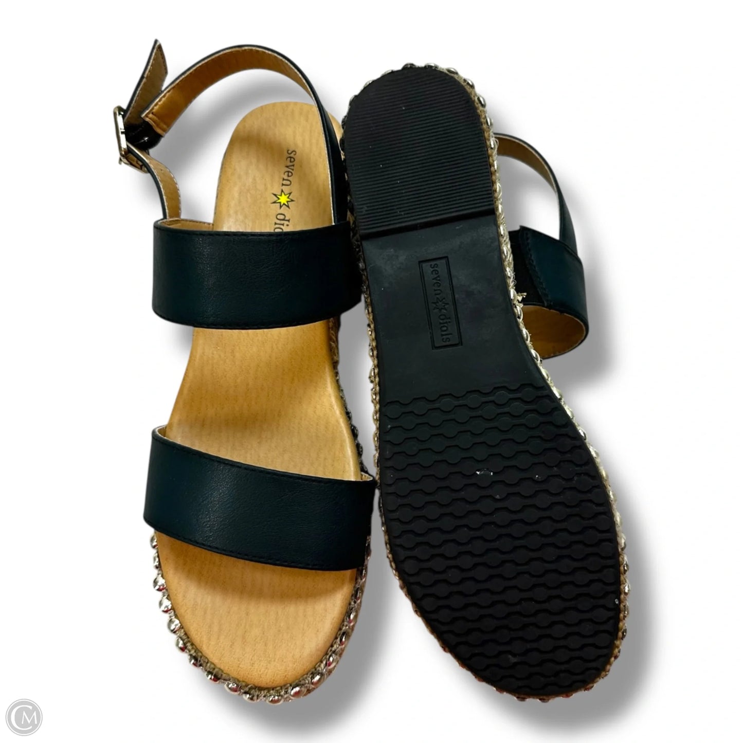 Sandals Flats By Clothes Mentor In Black, Size: 9