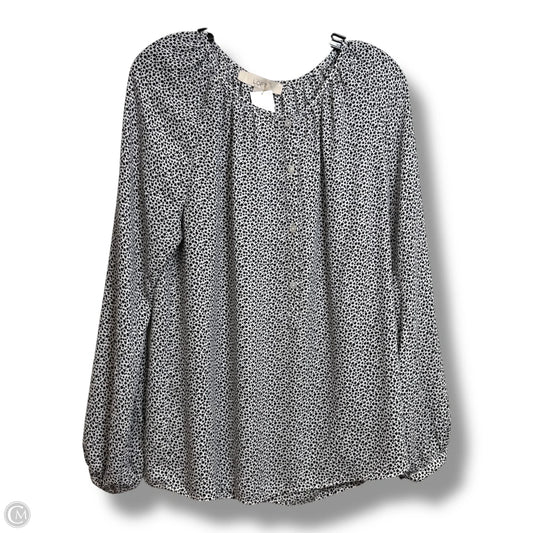 Top Long Sleeve By Loft In Polkadot Pattern, Size: M