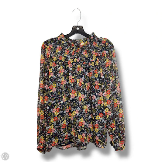 Top Long Sleeve By Loft In Floral Print, Size: M