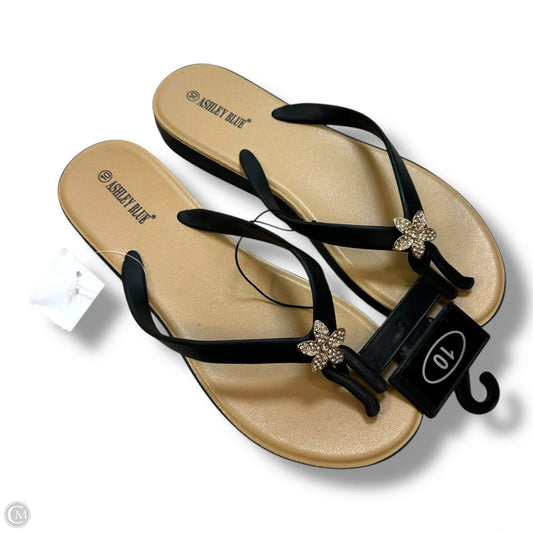 Sandals Flip Flops By Clothes Mentor In Black, Size: 10