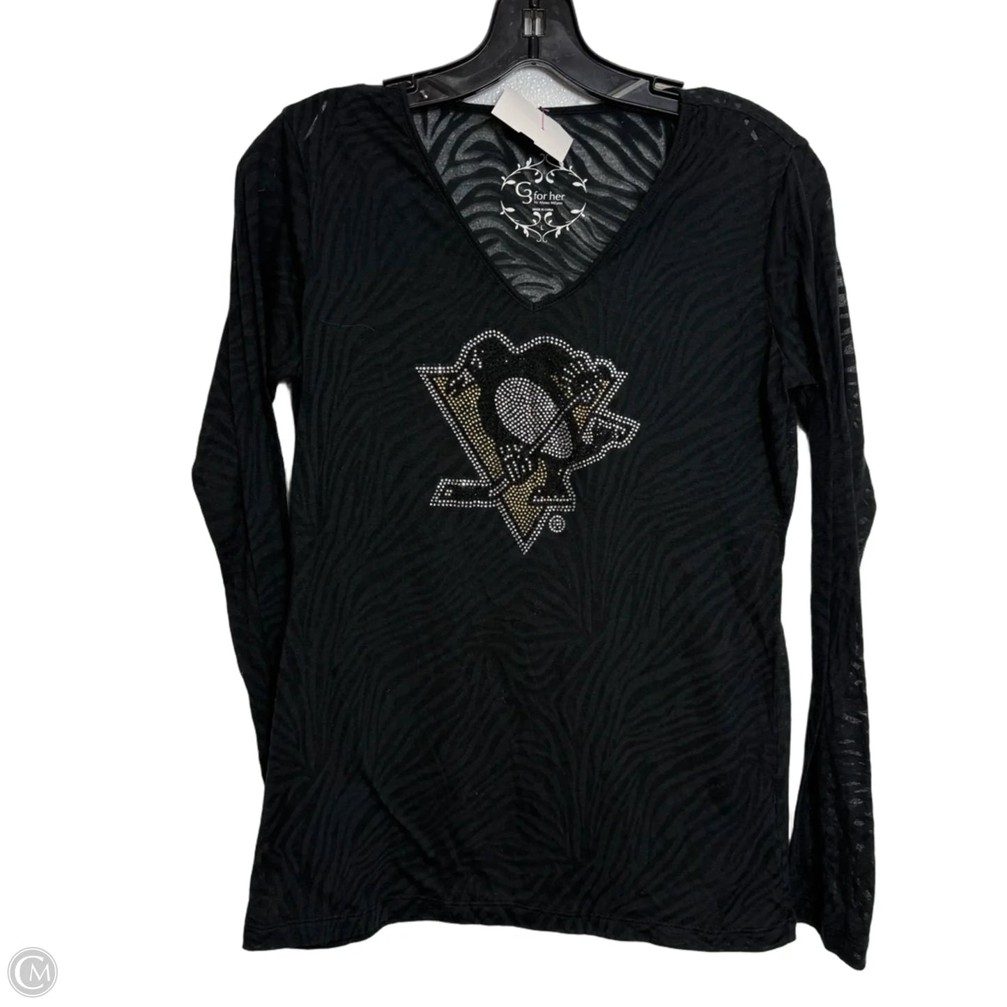 Pittsburgh Penguins Top Long Sleeve By Clothes Mentor In Black, Size: L