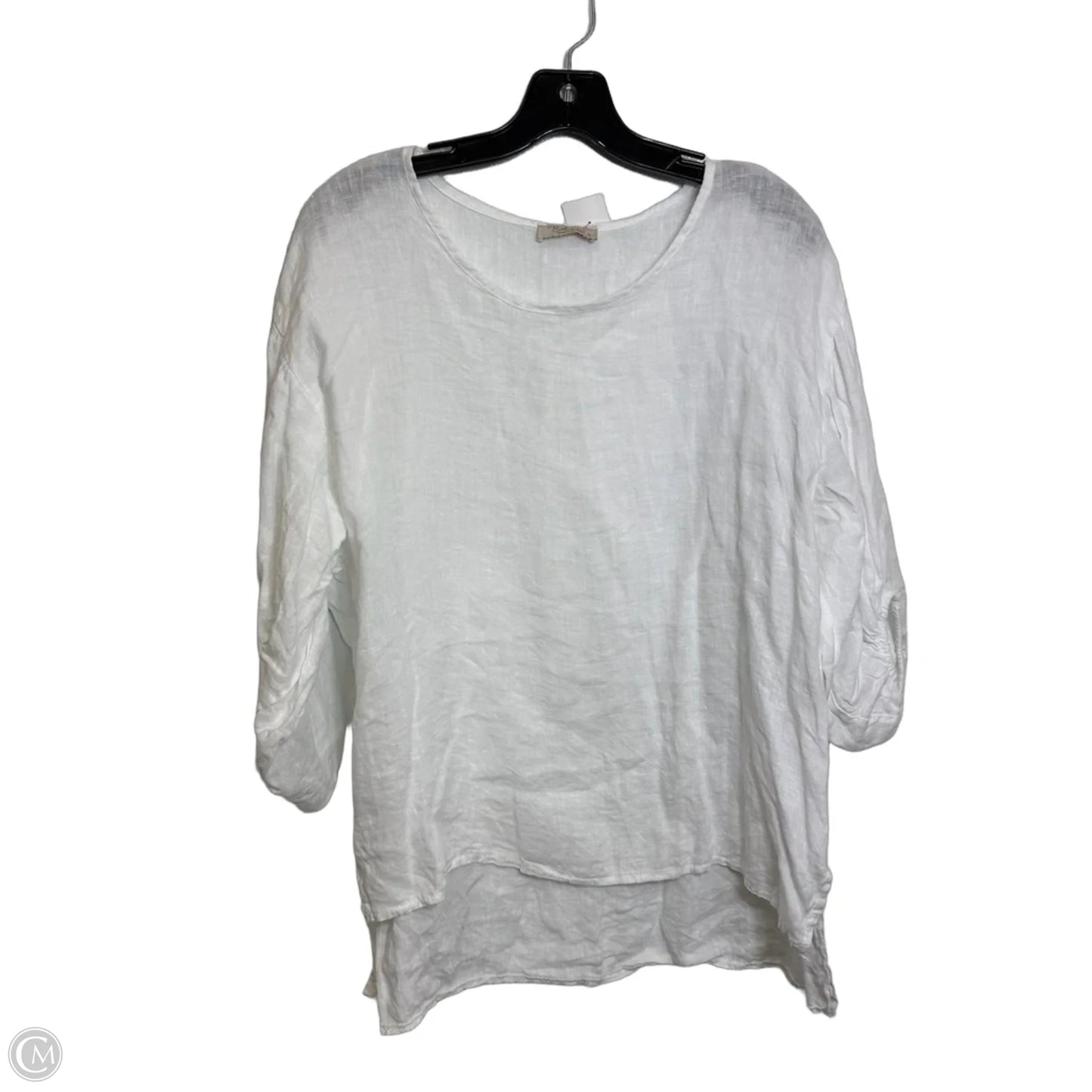 Top 3/4 Sleeve Basic By Clothes Mentor In White, Size: S