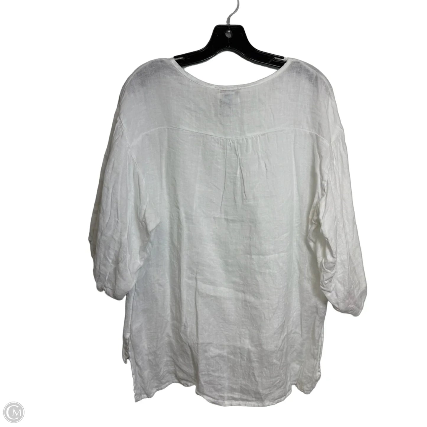 Top 3/4 Sleeve Basic By Clothes Mentor In White, Size: S