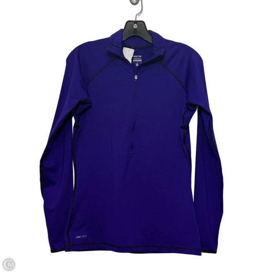 Athletic Top Long Sleeve Crewneck By Nike In Purple, Size: M