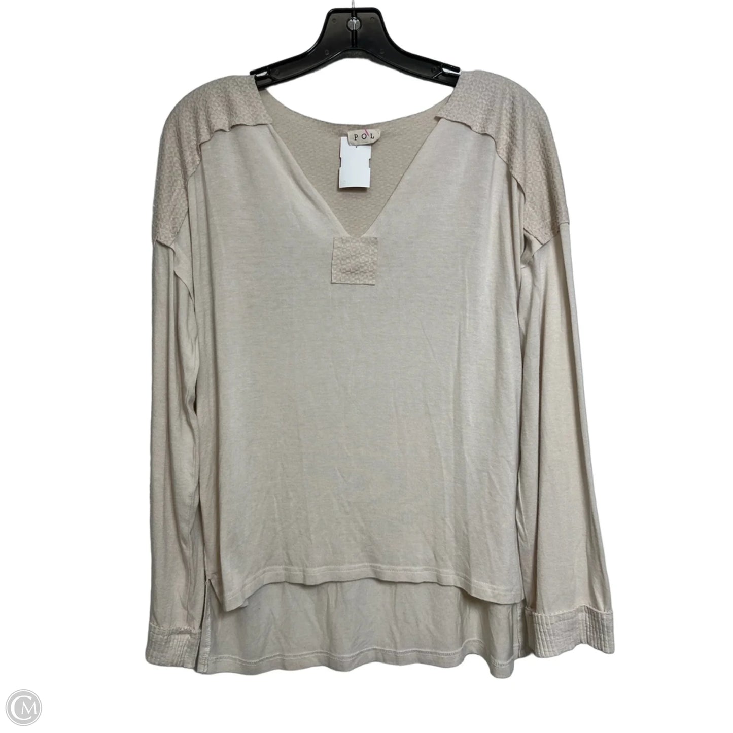 Top Long Sleeve By Pol In Beige, Size: S