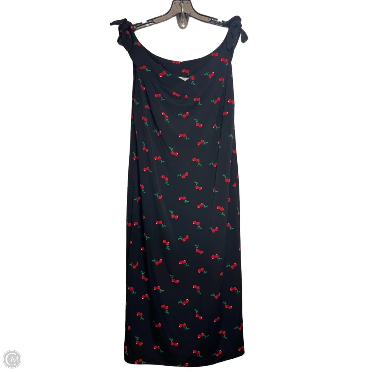 Cherries Dress Casual Maxi By New York And Co In Black & Red, Size: L