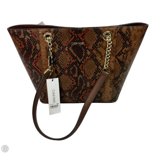 Tote Leather By Calvin Klein, Size: Large