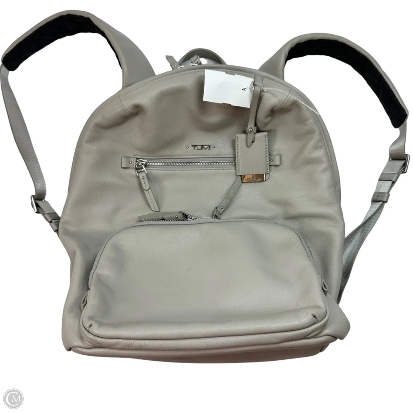 Leather Backpack Designer By Tumi, Size: Large