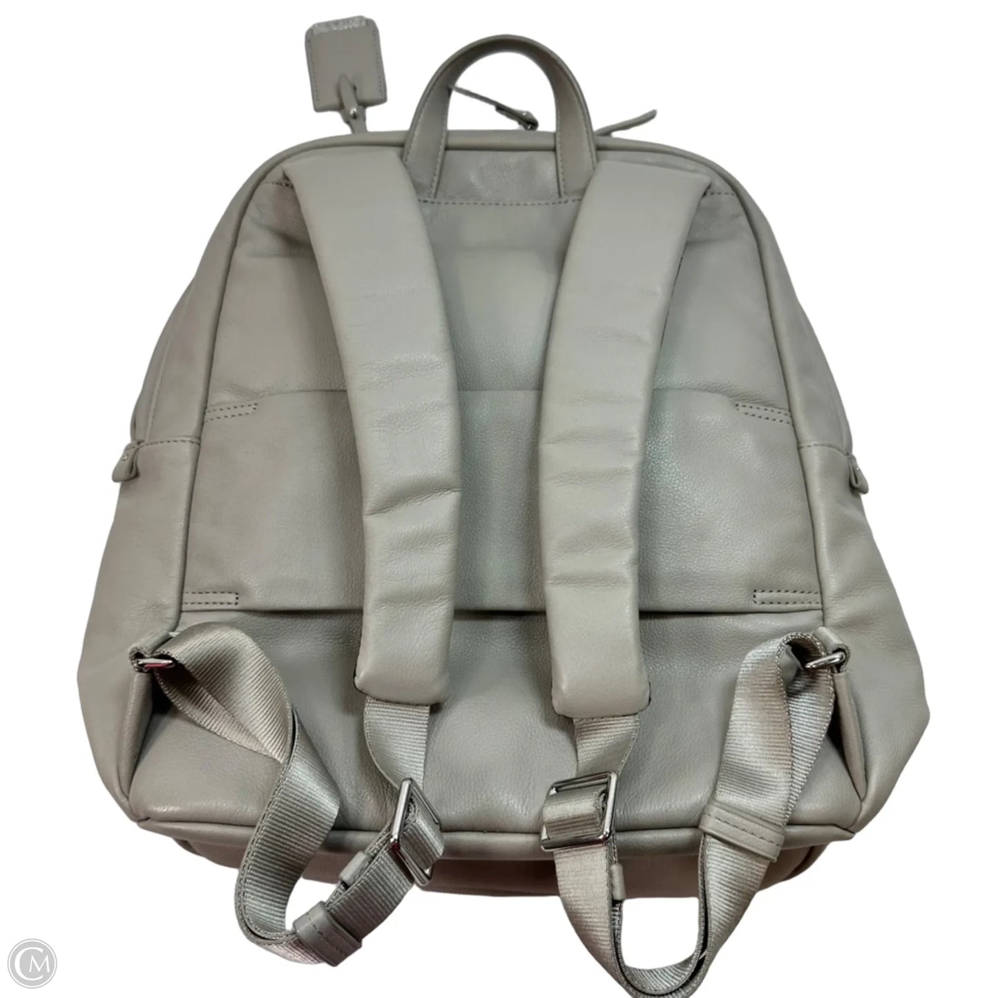 Leather Backpack Designer By Tumi, Size: Large