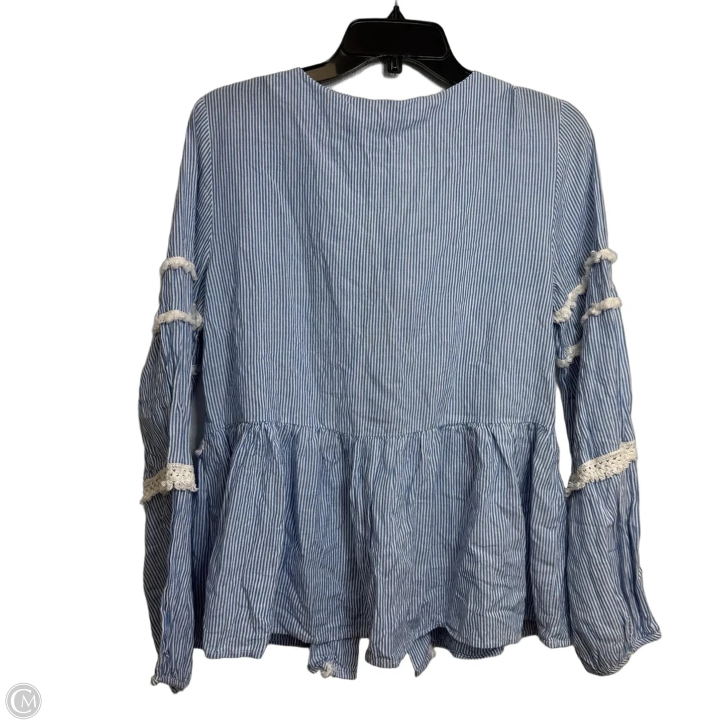 Top 3/4 Sleeve Basic By Clothes Mentor In Blue, Size: L