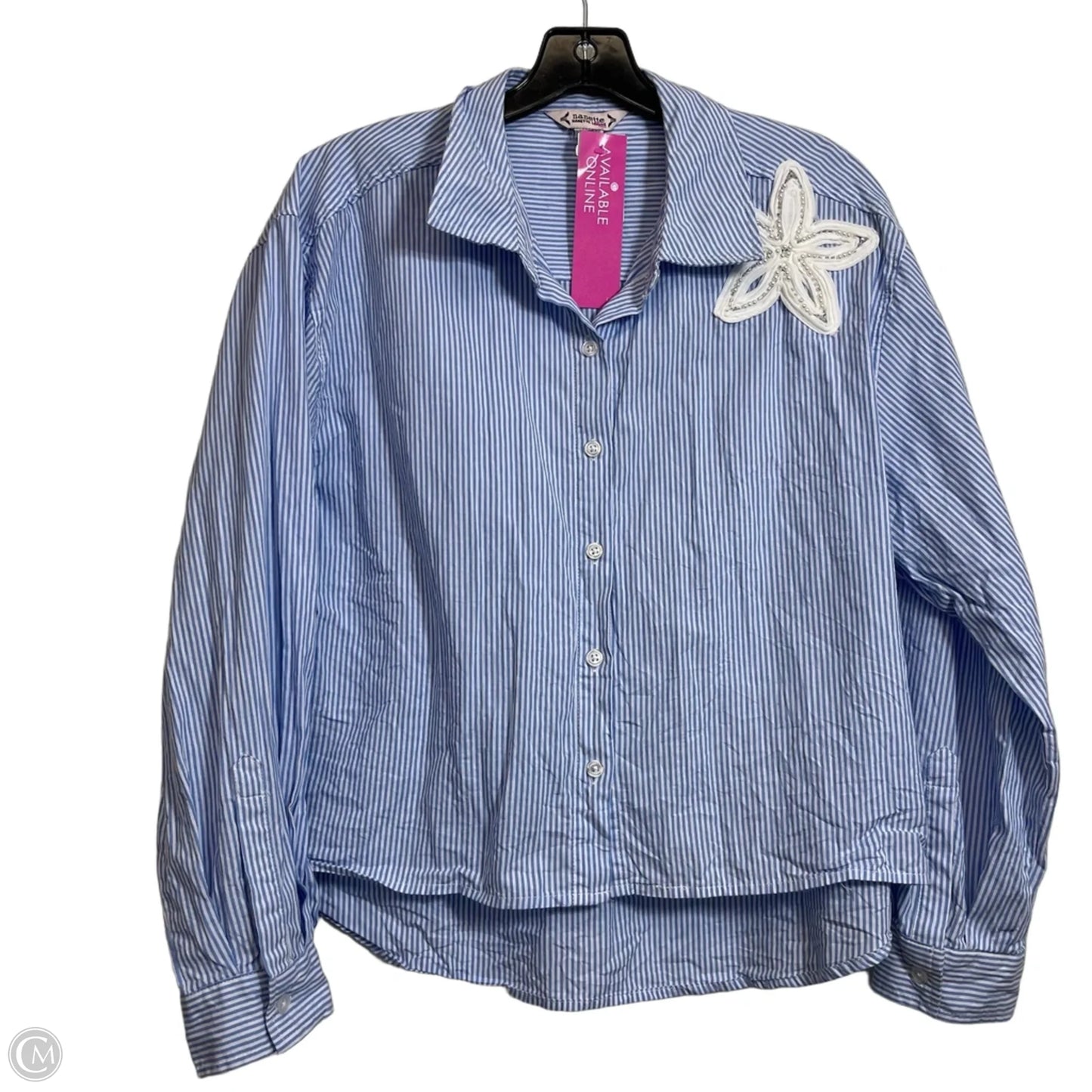 Top Long Sleeve By Nanette By Nanette Lepore In Blue, Size: L