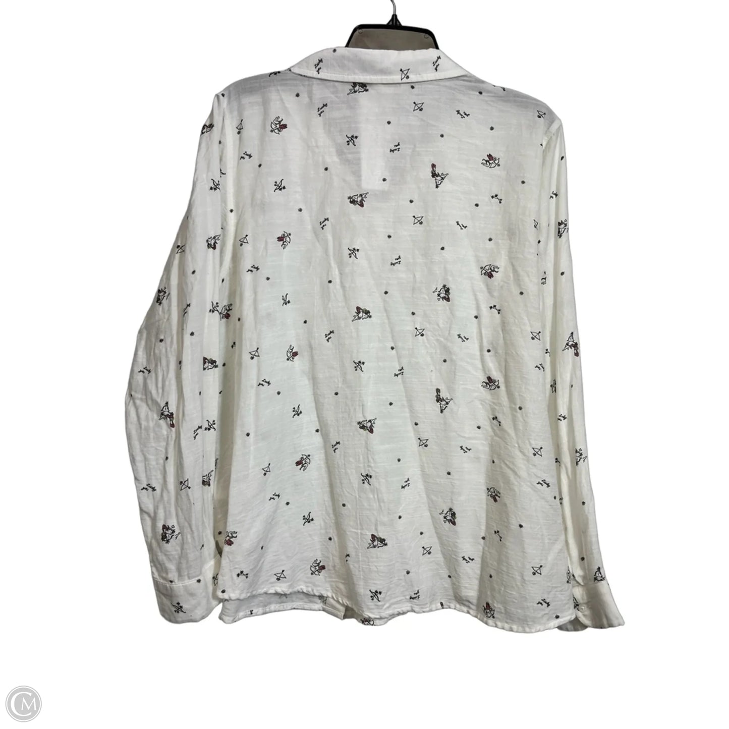 Top Long Sleeve By Lucky Brand In White, Size: L