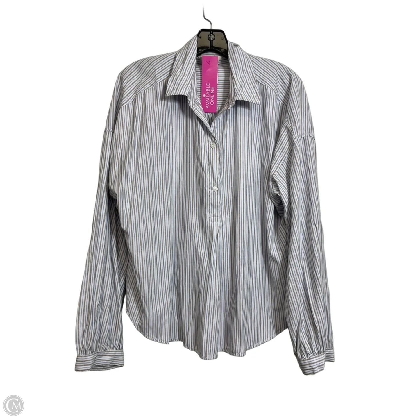 Top Long Sleeve By Max Studio In Striped Pattern, Size: L