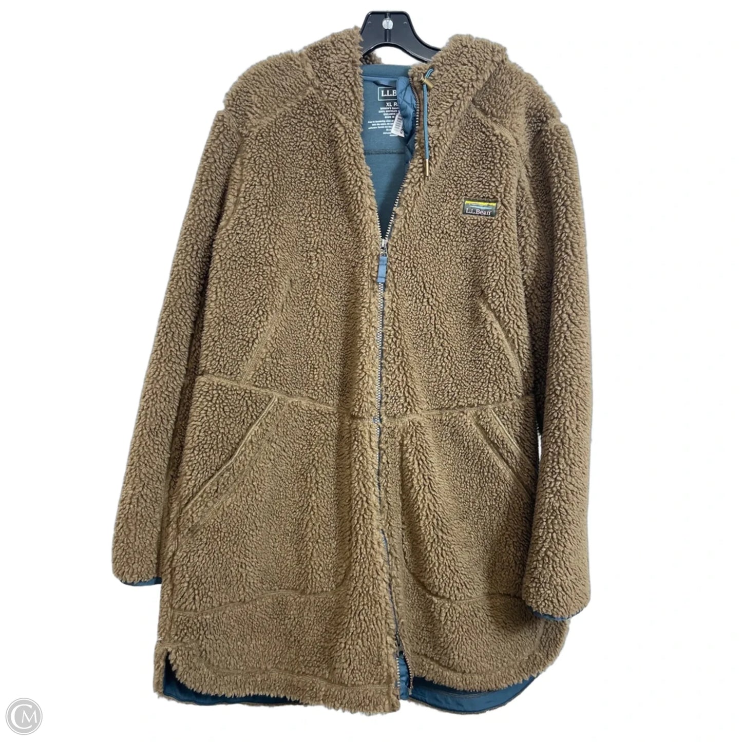 Long Jacket Faux Fur & Sherpa By L.l. Bean In Brown, Size: Xl