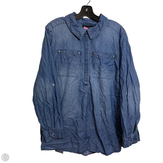 Top Long Sleeve By Lane Bryant In Blue, Size: 18