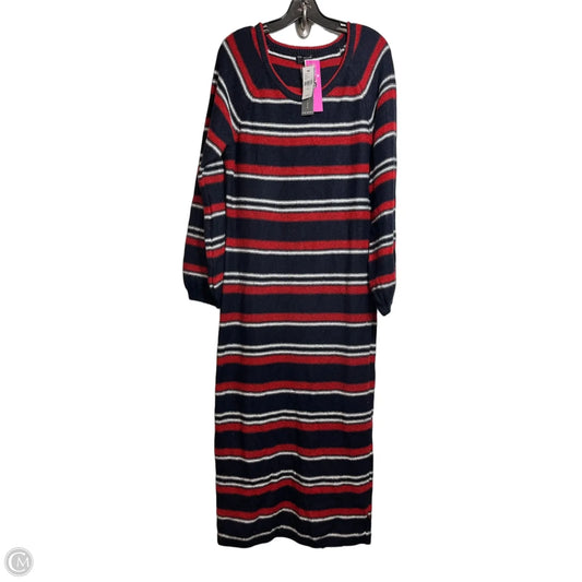 Dress Sweater By Lane Bryant In Red & White, Size: 18