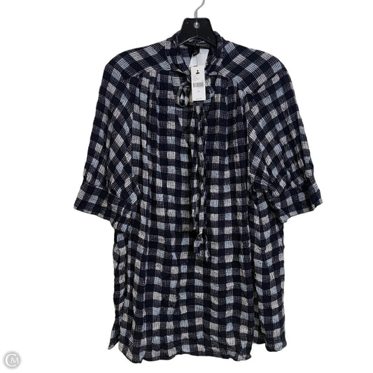 Top Long Sleeve By Lane Bryant In Blue & White, Size: 20