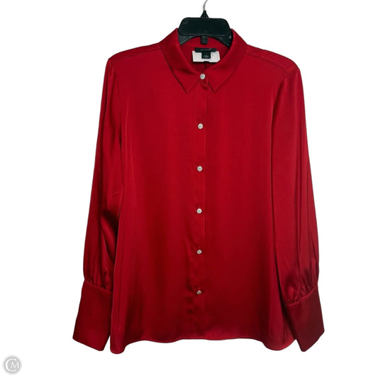 Top Long Sleeve By Halogen In Red, Size: 1x