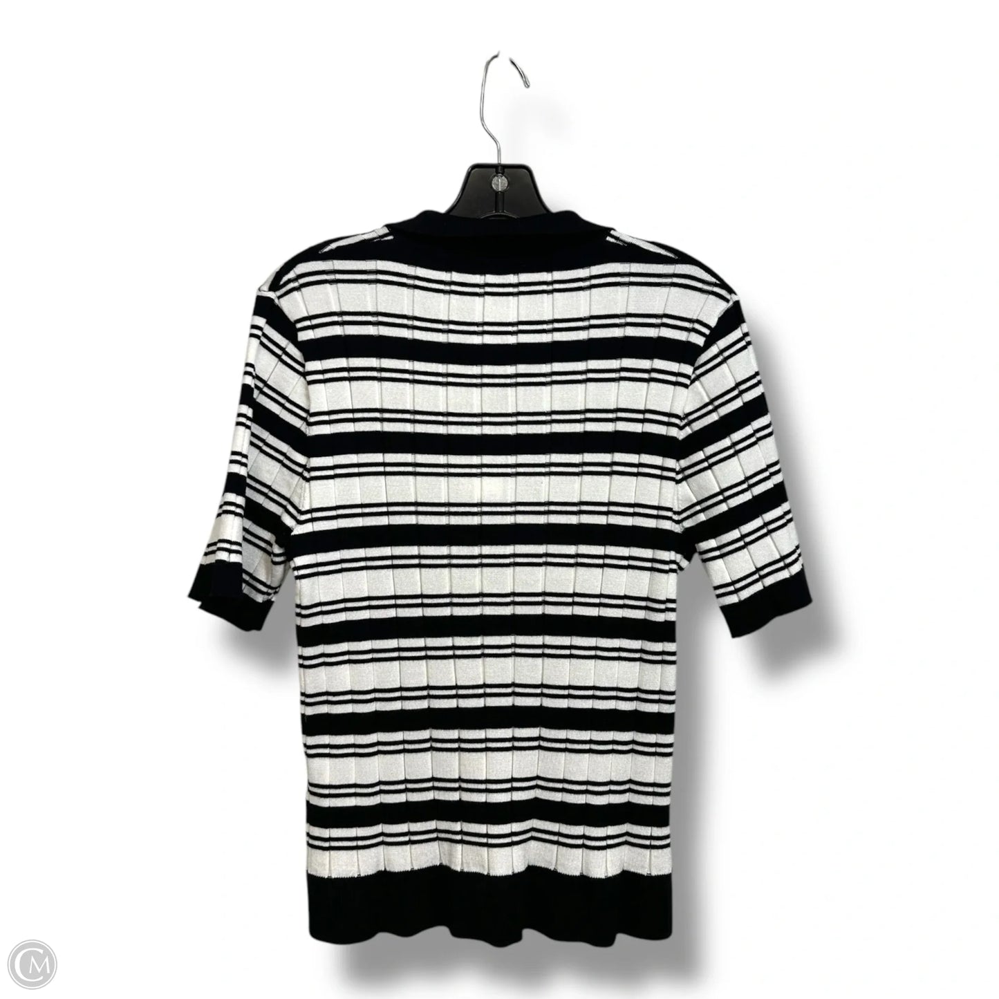 Top Short Sleeve By Adrianna Papell In Black, Size: L
