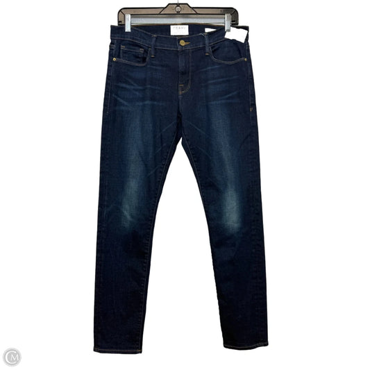 Jeans Straight By Frame In Blue Denim, Size: 6