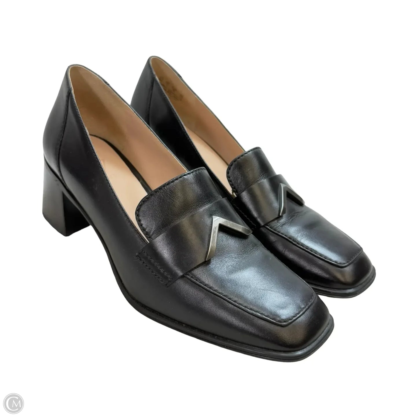 Sandals Heels Block By Clothes Mentor In Black, Size: 8