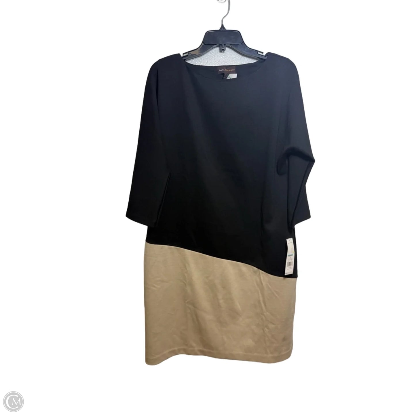 Dress Casual Midi By Dana Buchman In Black & Tan, Size: L
