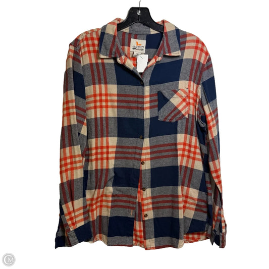 Top Long Sleeve By Clothes Mentor In Plaid Pattern, Size: L
