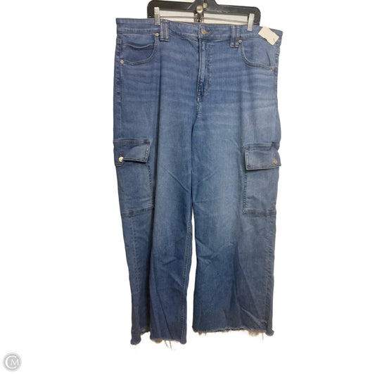 Jeans Wide Leg By American Eagle In Blue Denim, Size: 20