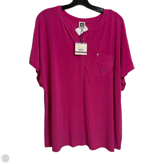 Top Short Sleeve By Anne Klein In Pink, Size: 2x
