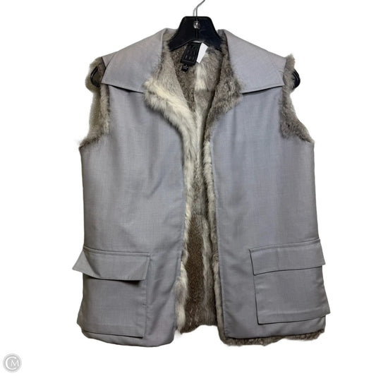 Vest Faux Fur & Sherpa By Clothes Mentor In Grey, Size: M