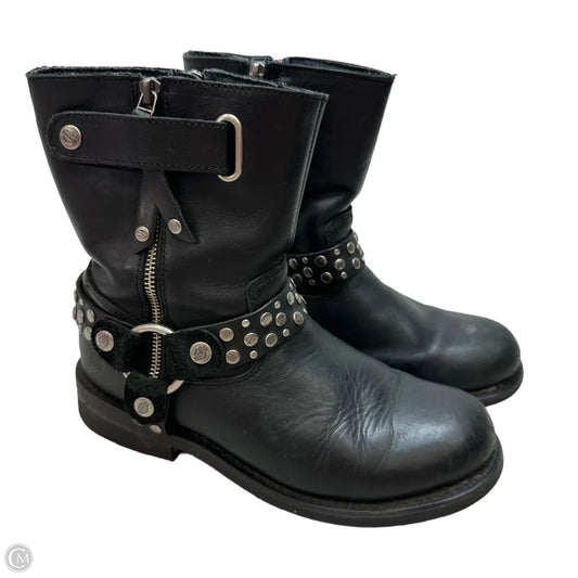 Boots Ankle Flats By Harley Davidson In Black, Size: 9