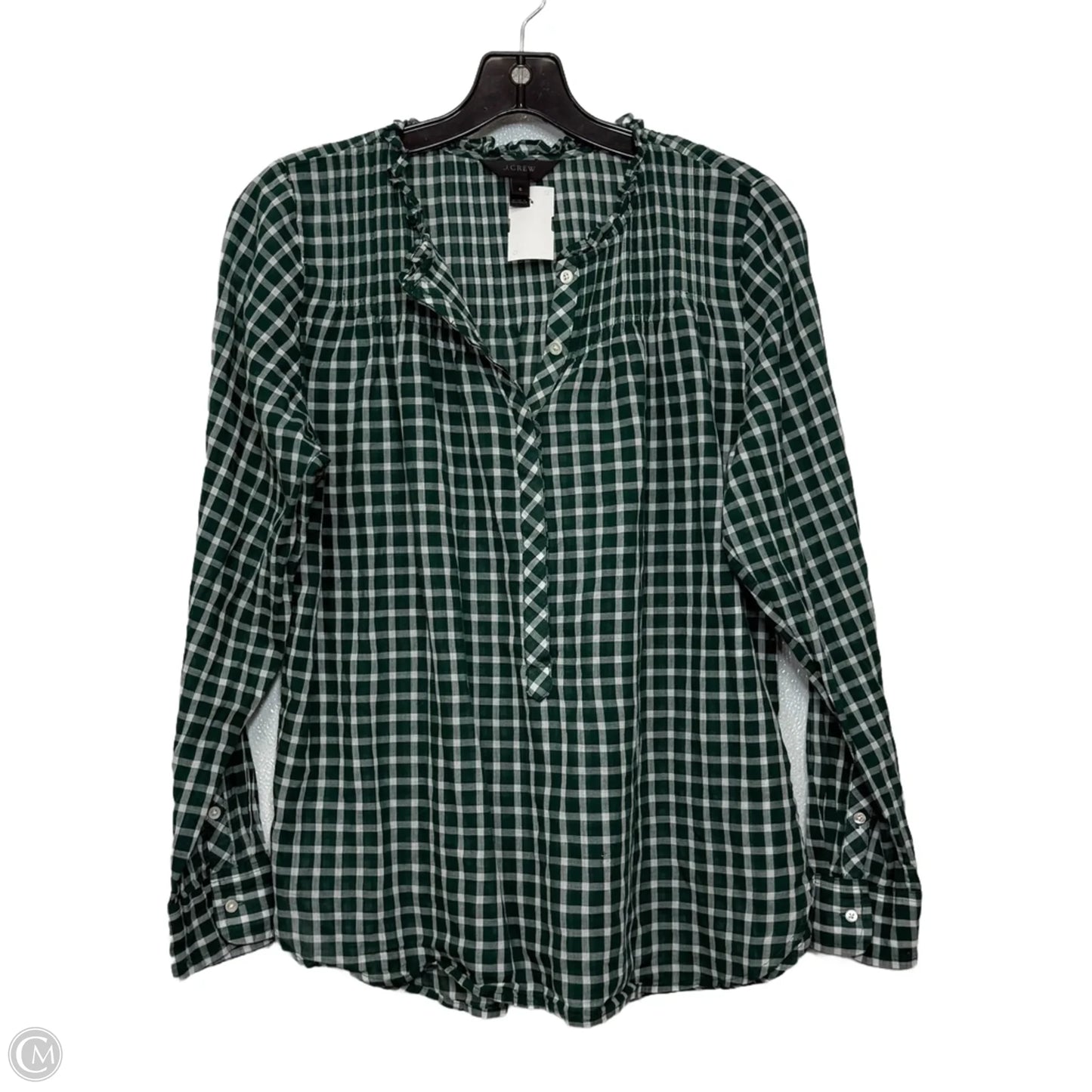 Top Long Sleeve By J. Crew In Green, Size: 6