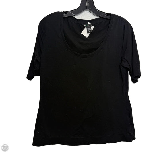 Athletic Top Short Sleeve By Athleta In Black, Size: M