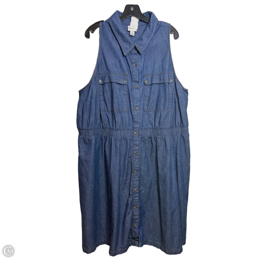 Dress Casual Midi By Ava & Viv In Blue Denim, Size: 3x