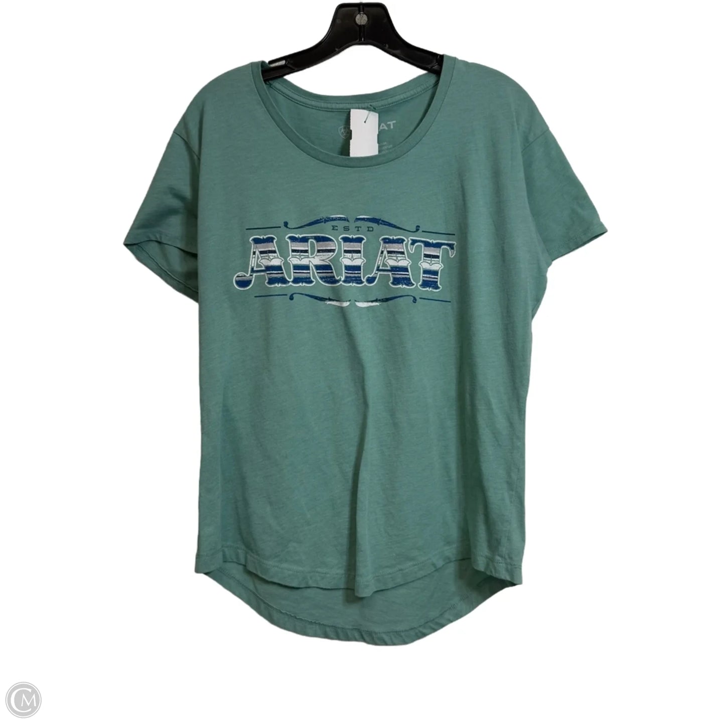 Top Short Sleeve By Ariat In Green, Size: M