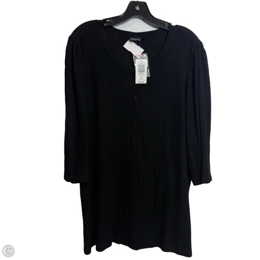 Top 3/4 Sleeve By Torrid In Black, Size: 3x