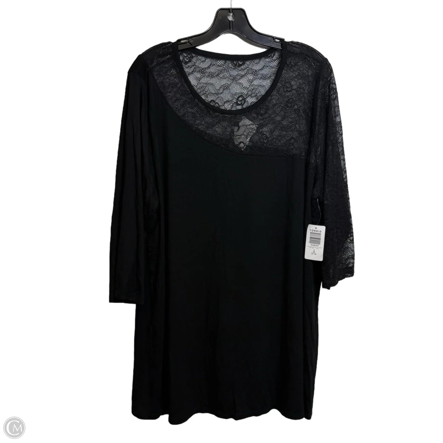 Top 3/4 Sleeve By Torrid In Black, Size: 3x