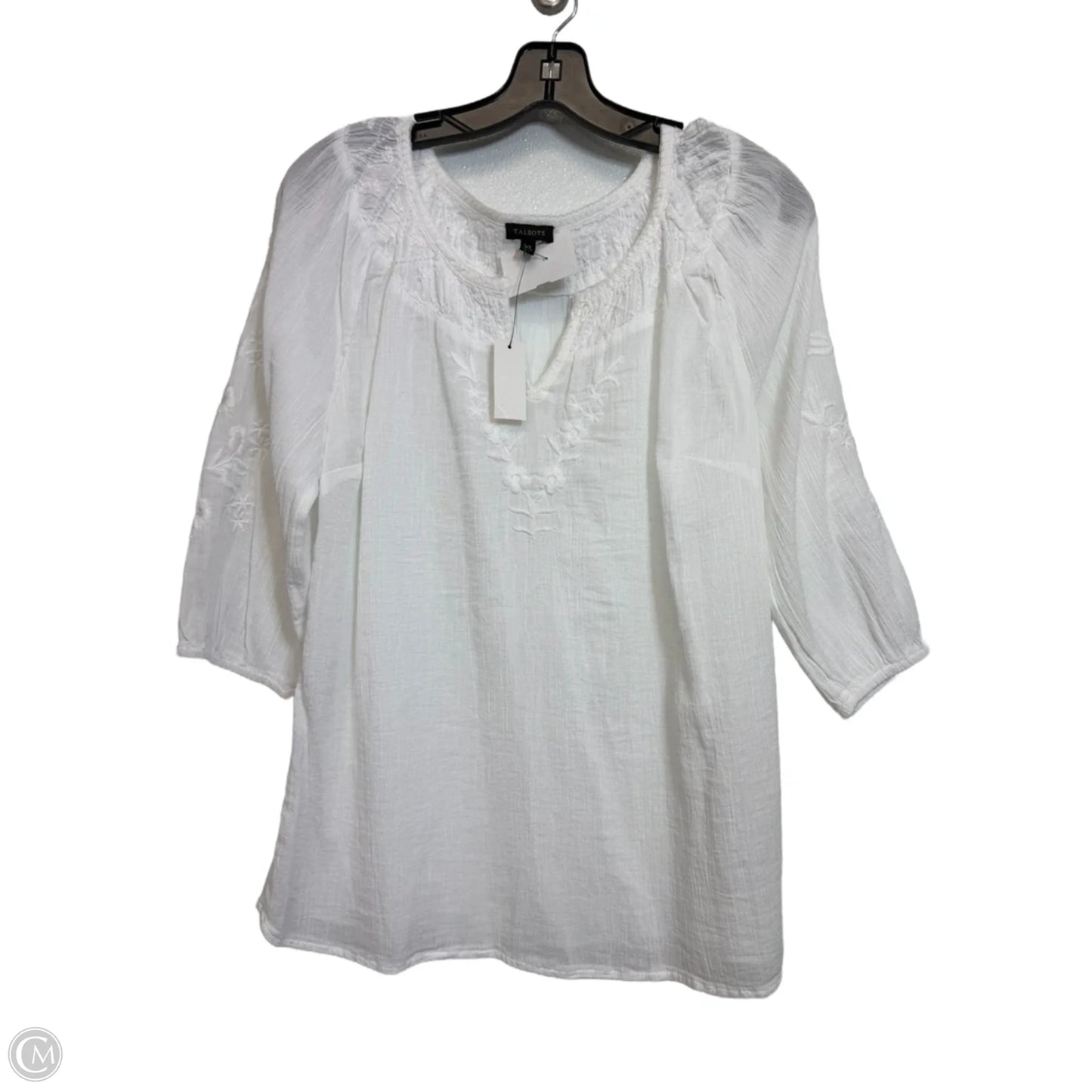 Top Short Sleeve By Talbots In White, Size: Xs