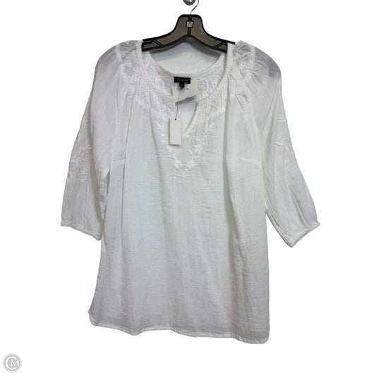 Top Short Sleeve By Talbots In White, Size: Xs