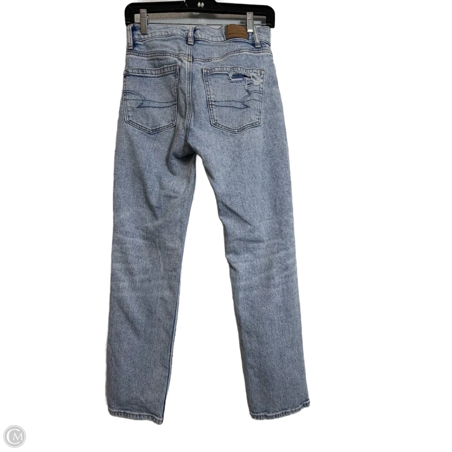 Jeans Straight By American Eagle In Blue Denim, Size: 0