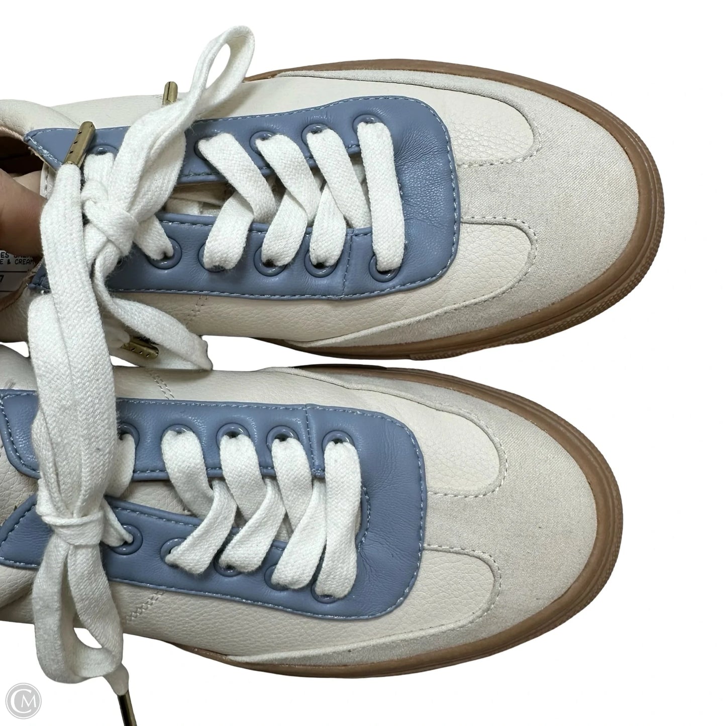 Shoes Sneakers By Loft In Blue & Cream, Size: 7