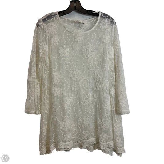 Top Long Sleeve By Indigo Soul In Ivory, Size: S