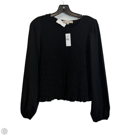 Top Long Sleeve By Loft In Black, Size: M