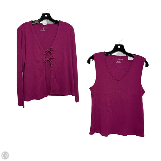 Top 2pc Long Sleeve By Talbots In Pink, Size: Lp