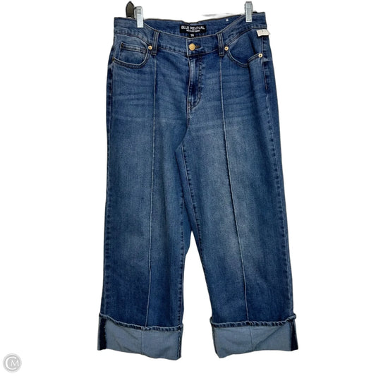 Jeans Cropped By BLUE REVIVAL  In Blue Denim, Size: 10