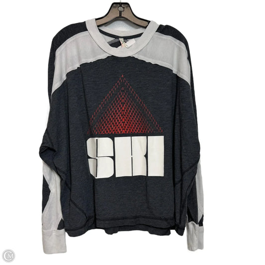 Top Long Sleeve By Free People In Grey & White, Size: M
