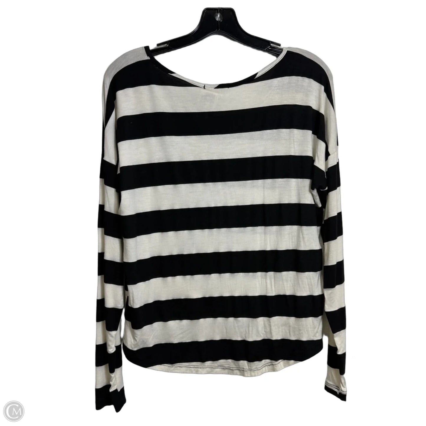 Top Long Sleeve By Delias In Black & White, Size: L